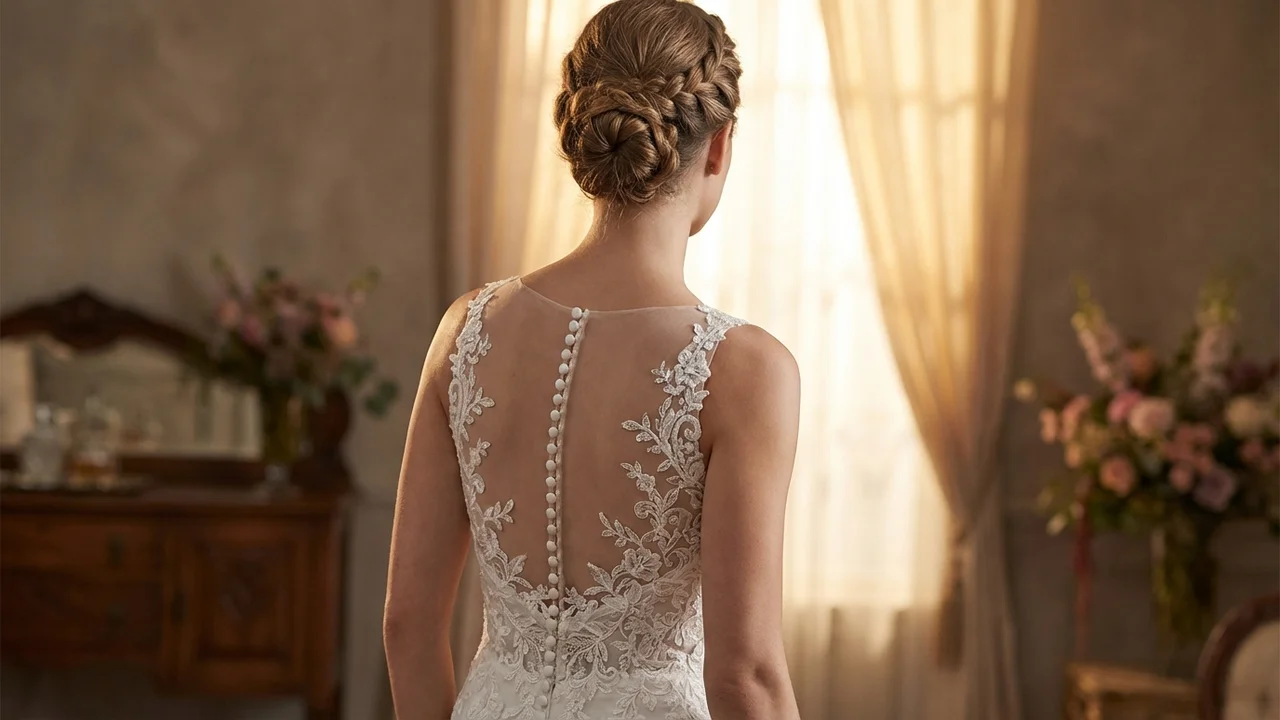 Button Back Wedding Dresses - 1