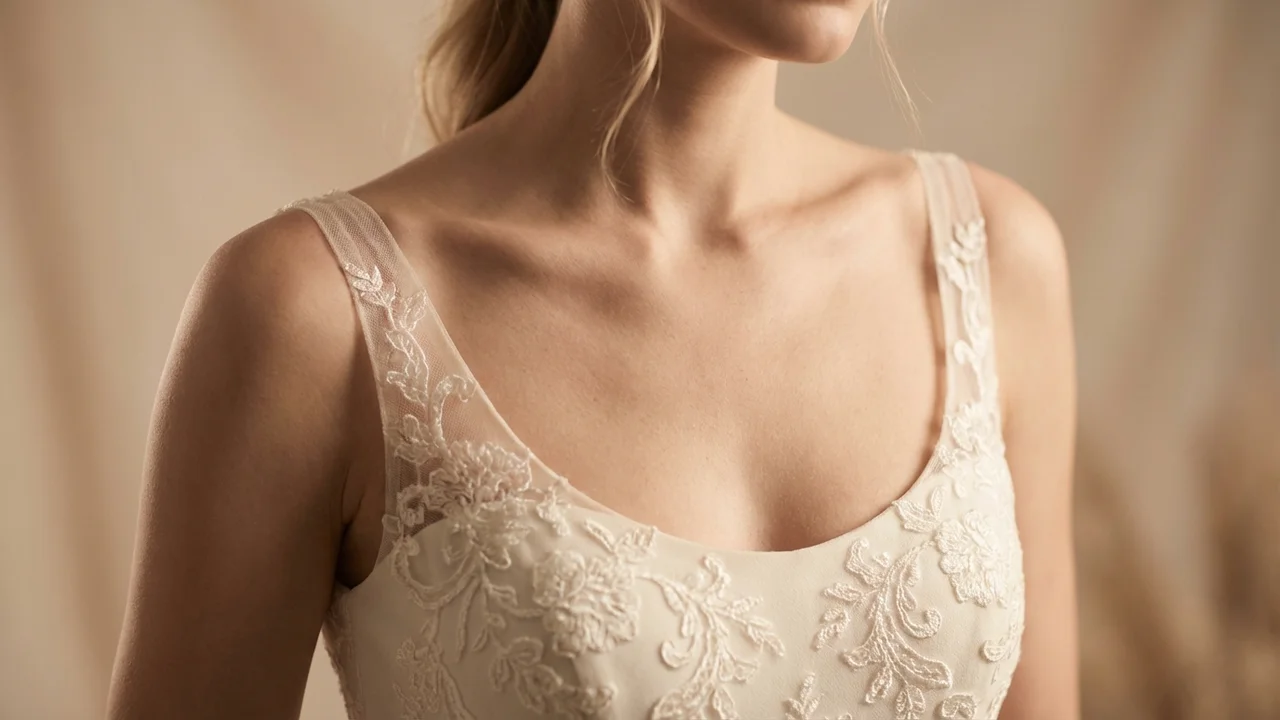 Scoop Neck Wedding Dresses - 1