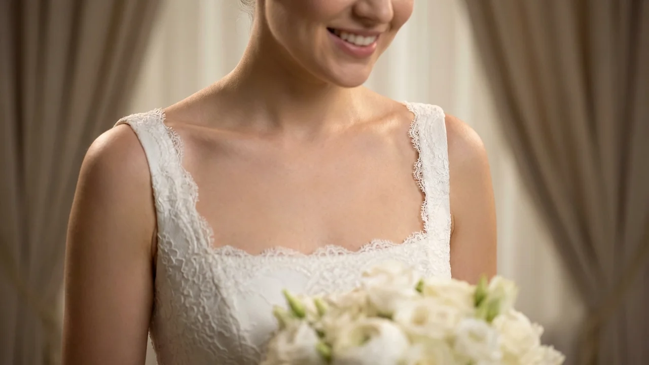 Square Neck Wedding Dresses - 1