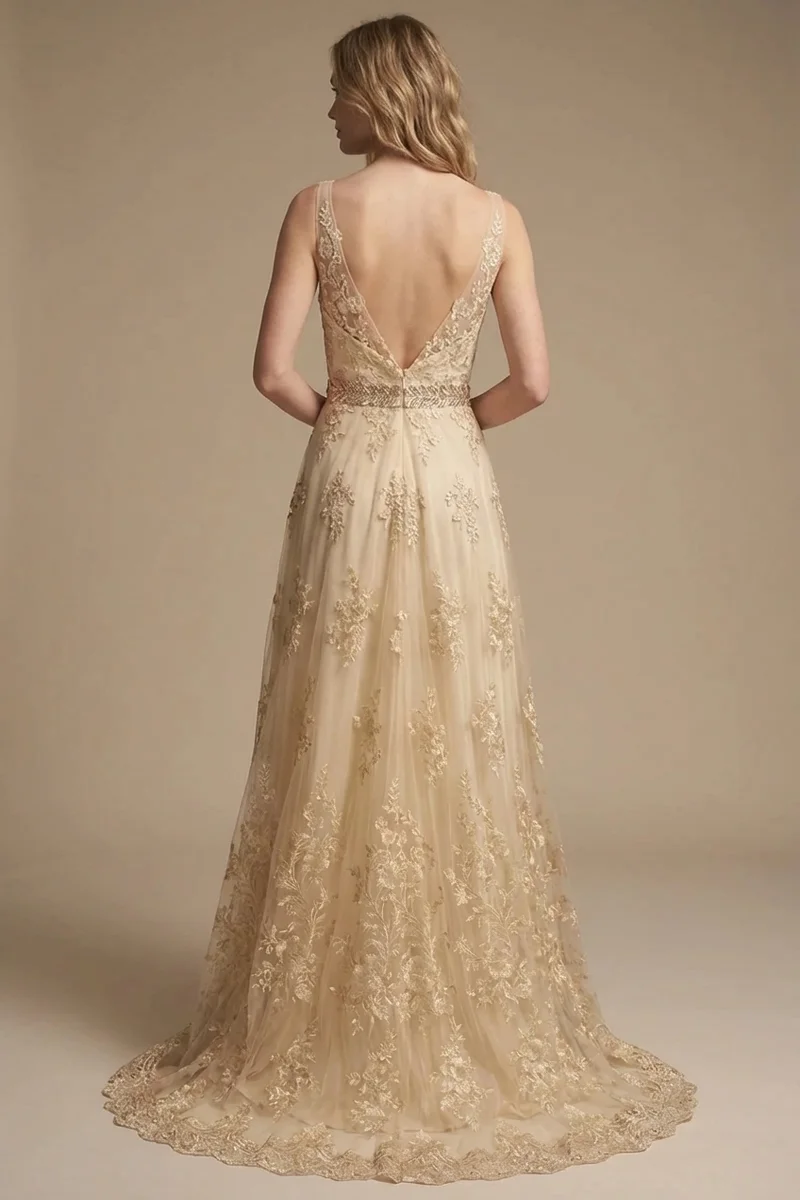 Gold Leaf Bridal Sash - 2