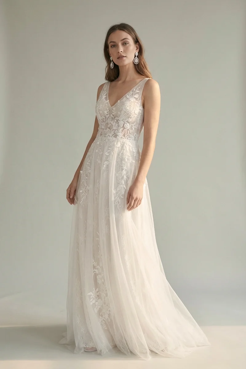 Aurora Kristall-Tropfen Brautohrringe - 1