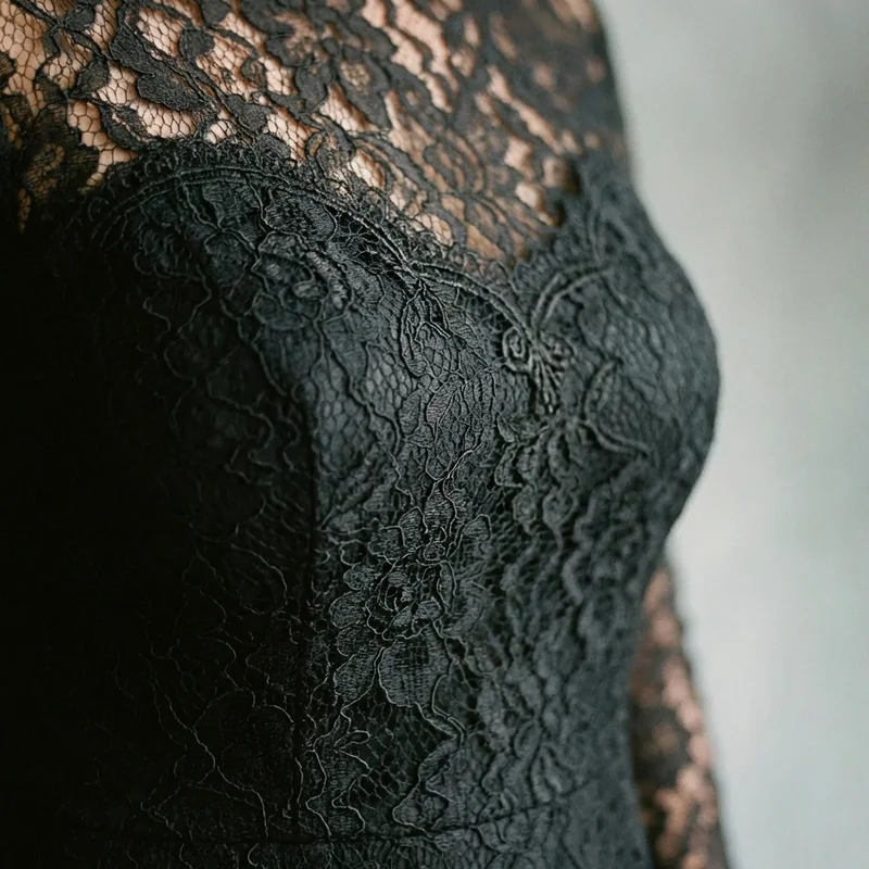 Robe de Mariée Noire en Dentelle Gothique - 3