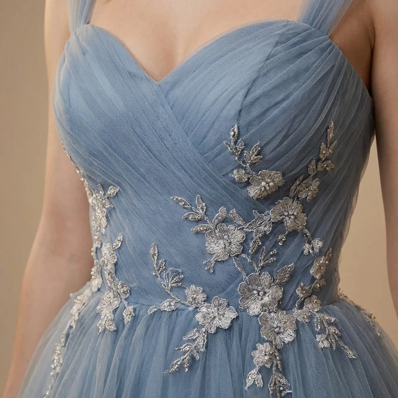 Starlight Blaues Tüll Ballkleid Hochzeitskleid - 3
