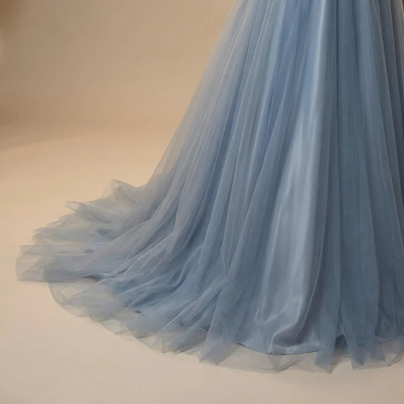 Starlight Blaues Tüll Ballkleid Hochzeitskleid - 4