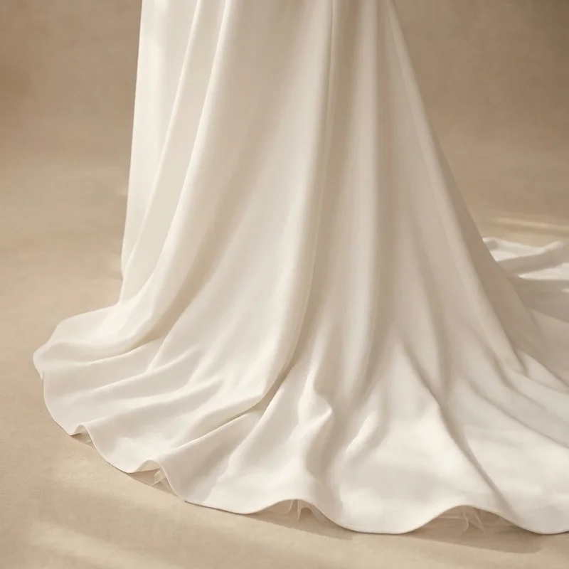 Vivienne Robe de Mariée en Crêpe Col Bateau Coupe Sirène Évasée - 4