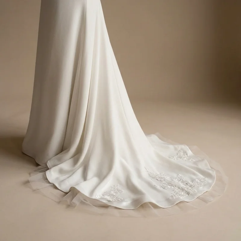 Clarity Crepe Sheath Wedding Dress - 4