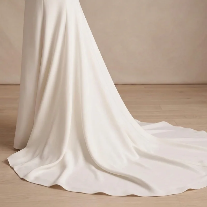 Robe de Mariée Willow en Crêpe Ajustée Évasée - 4