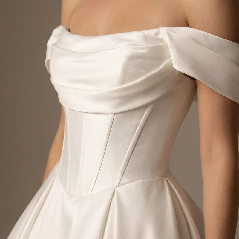 Robe de Mariée Empress en Satin avec Corset et Jupe Princesse - 3