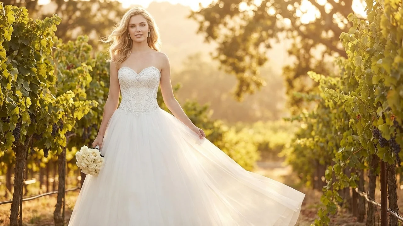 Ophelia Corset Tulle Strapless Wedding Dress - 6