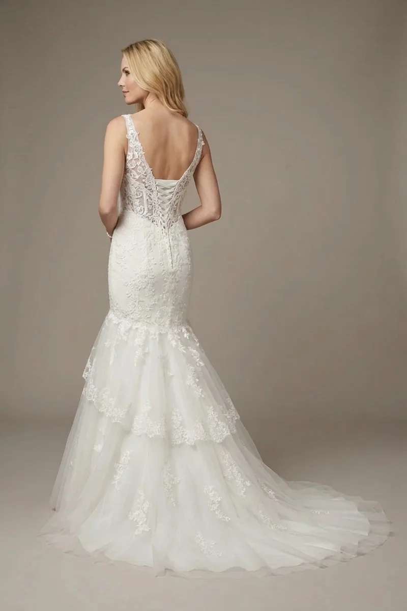 Valentina Korsett-Spitzen-Meerjungfrau-Brautkleid - 2