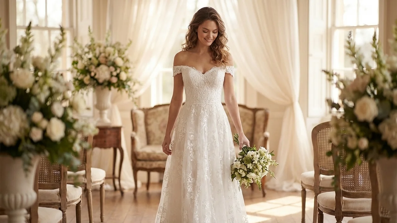 Magnolia Spitzen-Korsett Landhochzeitskleid - 5