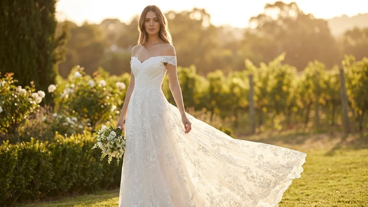 Magnolia Spitzen-Korsett Landhochzeitskleid - 6