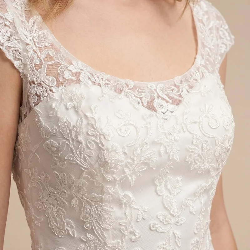 Aurora Elegant Embroidered Sheath Wedding Dress - 3
