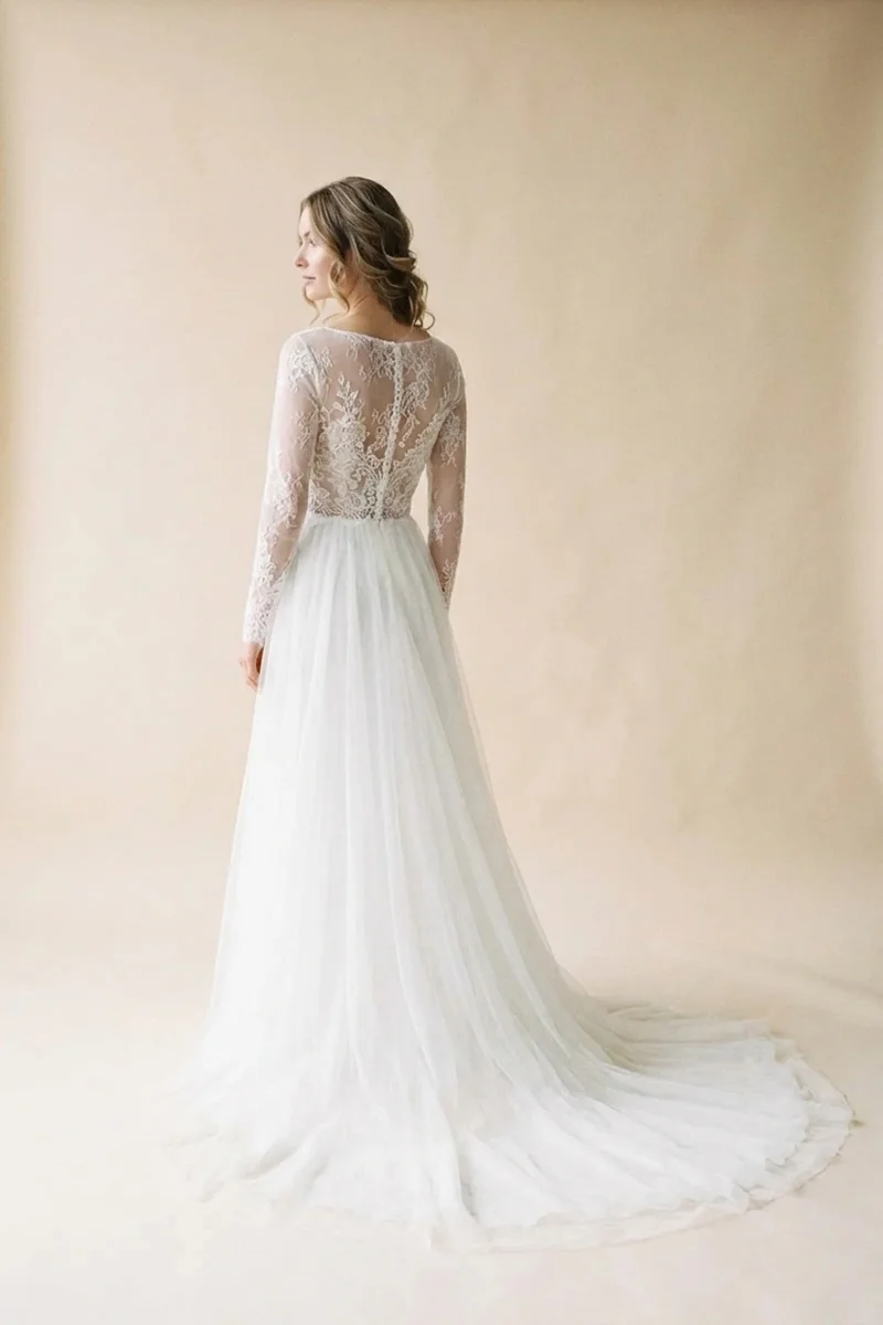 Seraphina Robe de Mariée Élégante en Dentelle Coupe A - 2