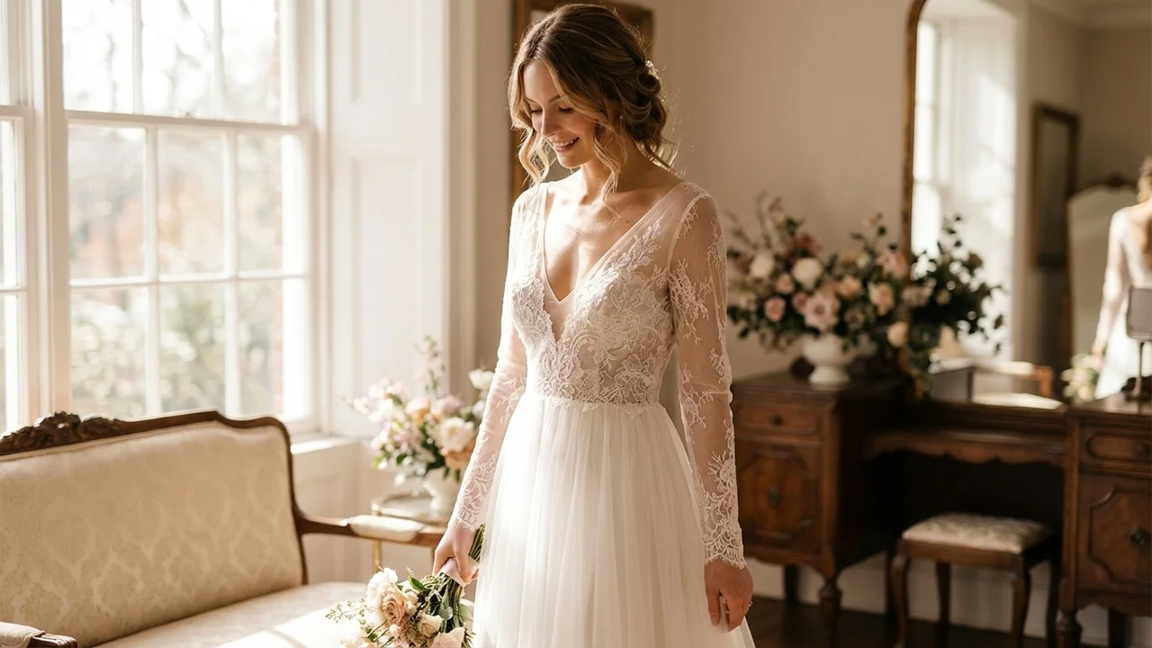 Seraphina Robe de Mariée Élégante en Dentelle Coupe A - 5