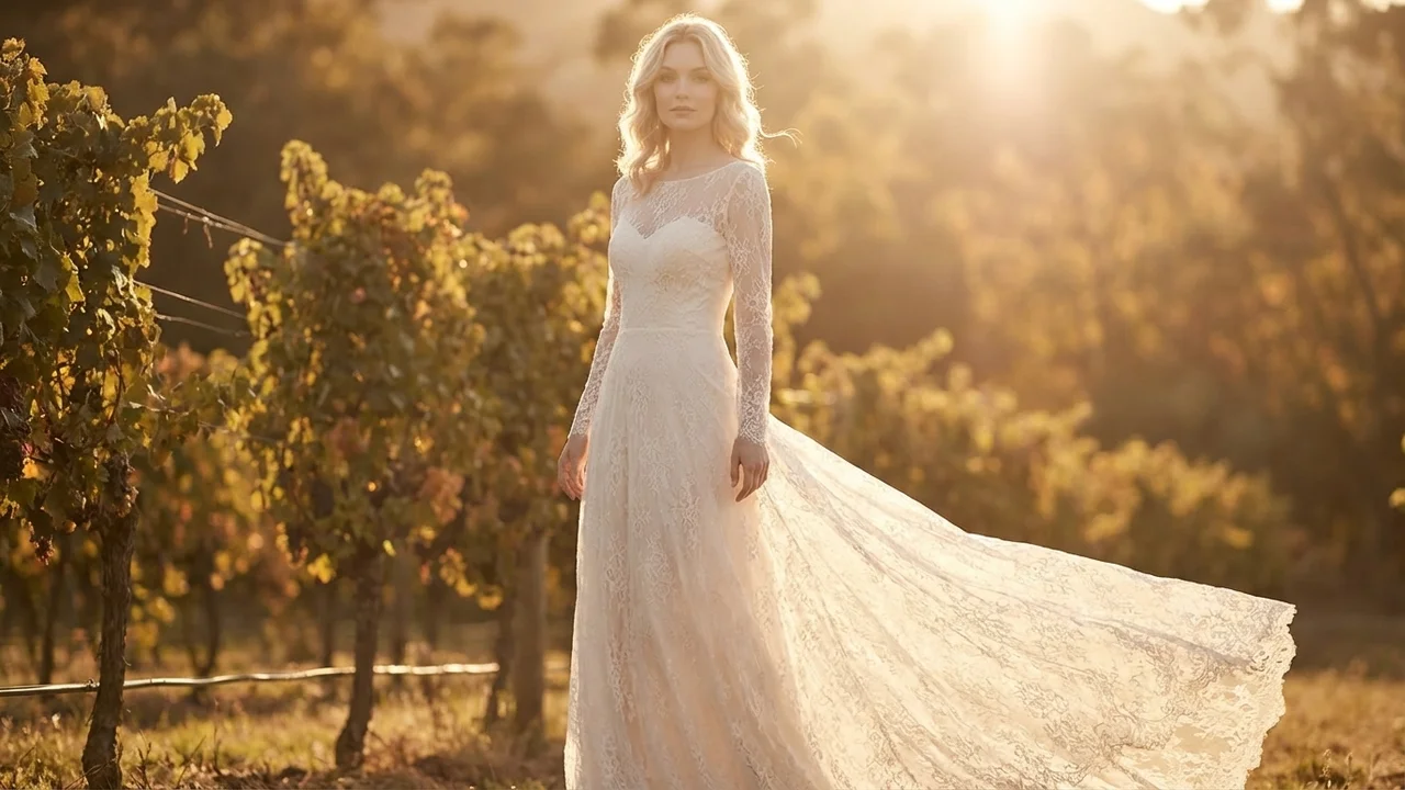 Genevieve Lace Floor Length Elegant Gown - 6