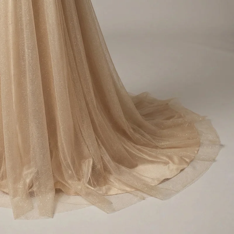 Aurelia Robe de Mariée A-Line Dorée Scintillante - 4