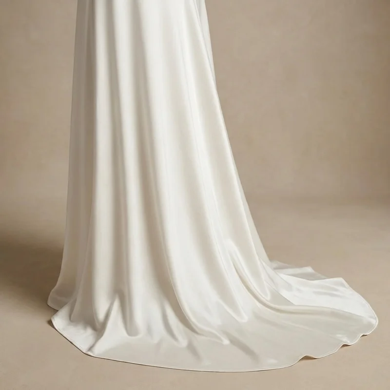 Seraphina High Neck Satin Column Wedding Dress - 4
