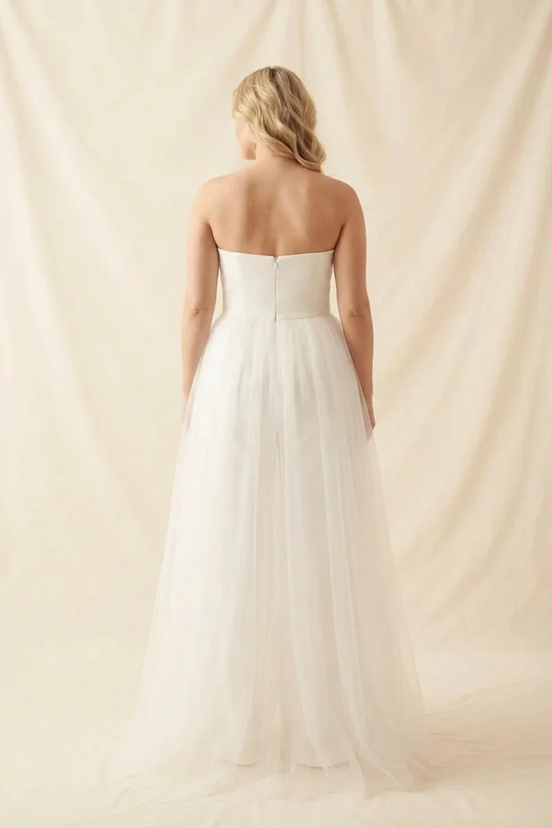 Nova Bridal Jumpsuit with Detachable Tulle Skirt - 2