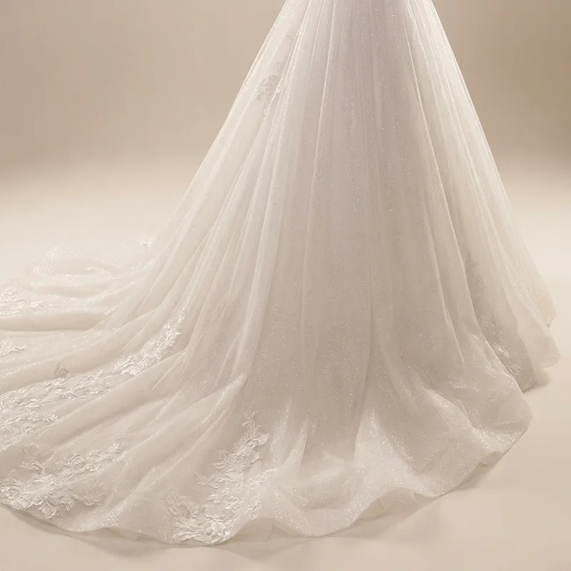 Schulterfreies Tüll-Ballkleid Brautkleid - 4