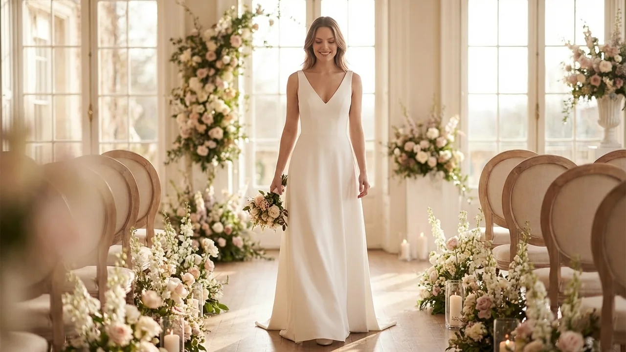 Robe de Mariée Simple A-Line — Meilleure Offre - 5