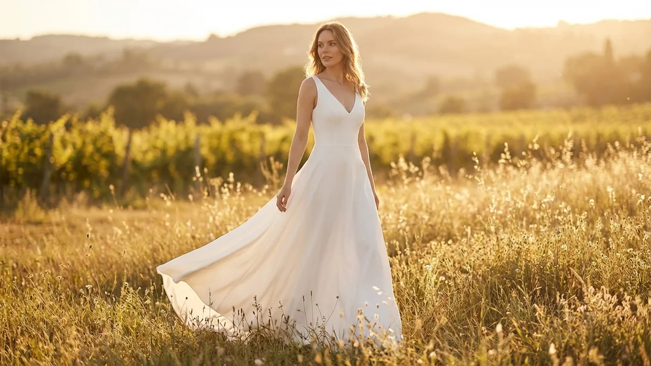 Robe de Mariée Simple A-Line — Meilleure Offre - 6