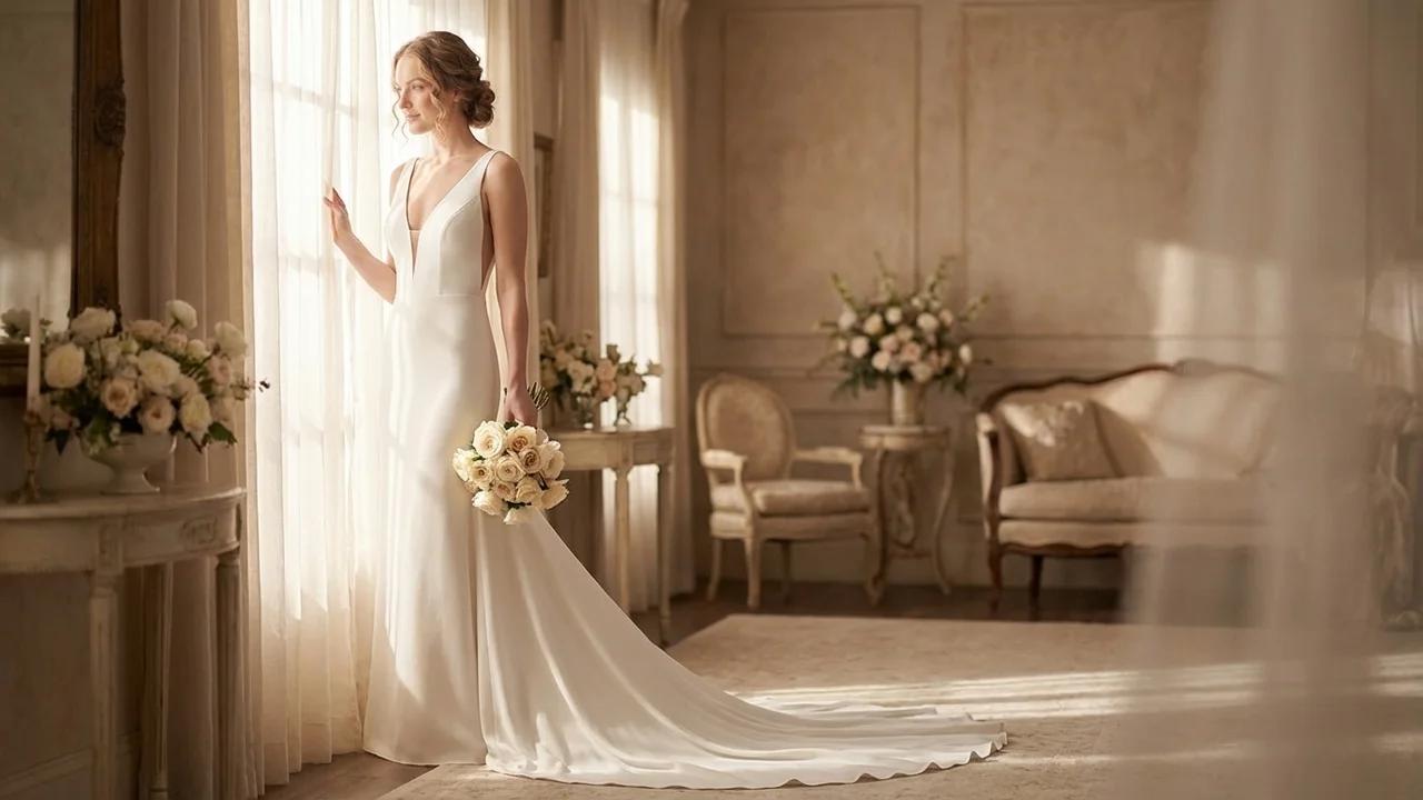 Daria Plunge-Illusion-Brautkleid - 5