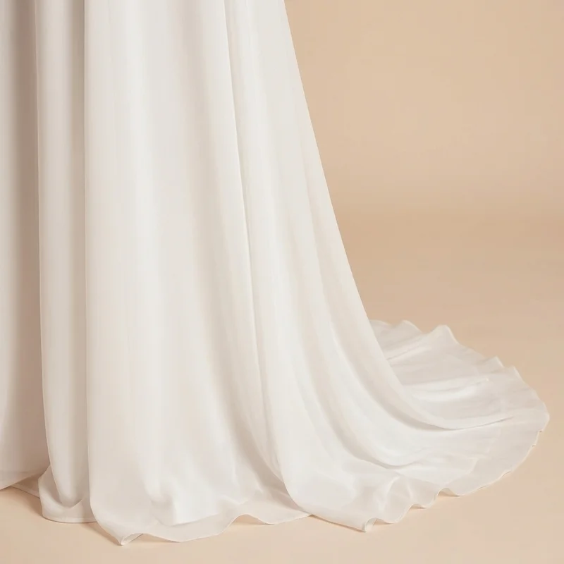 Darcy Short Chiffon V-Neck Wedding Dress - 4