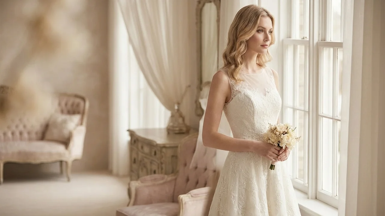 Maribel Robe de Mariée Courte en Dentelle Style Cocktail - 5