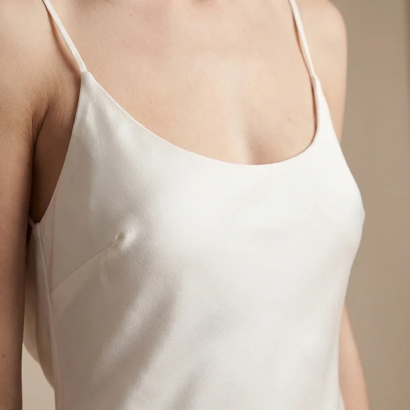 Elara Silk Slip Wedding Dress with Cowl Back - 3