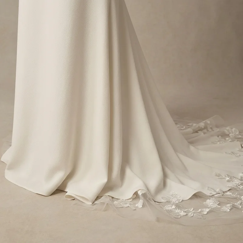 Isla Schlichtes Crepe Slip-Brautkleid - 4