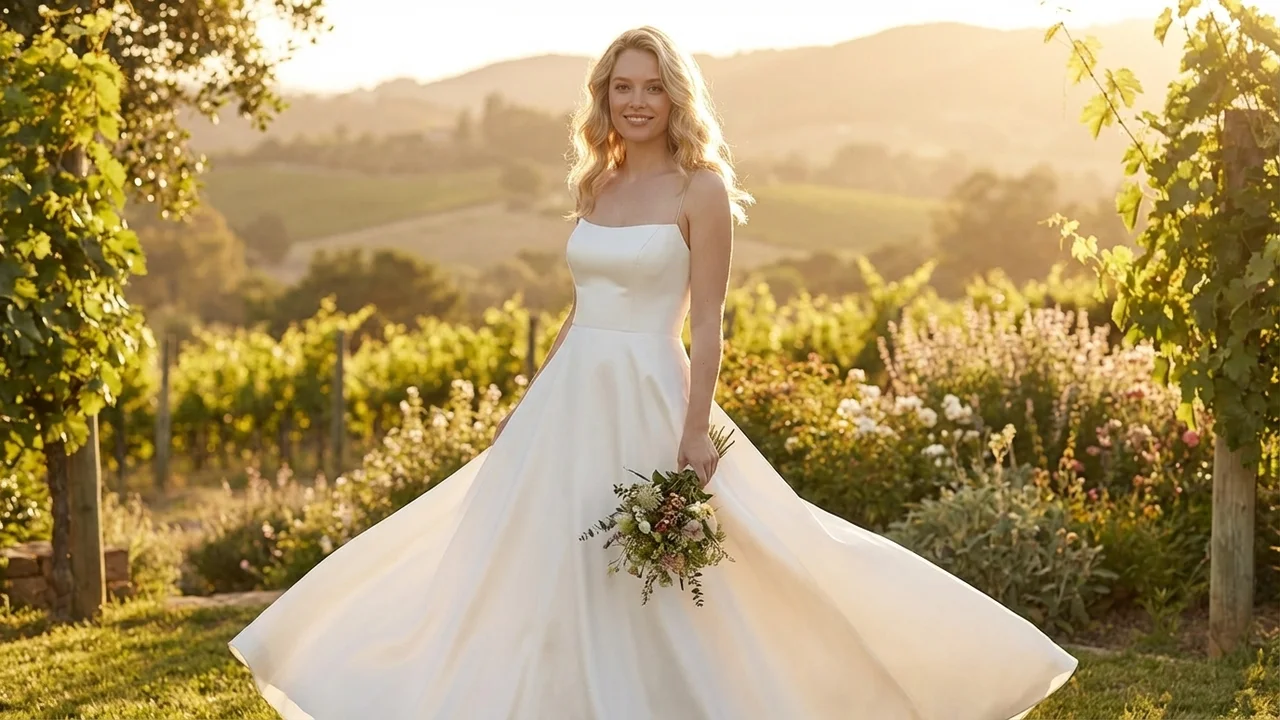 Clara Simple Satin Strapless Wedding Dress - 6