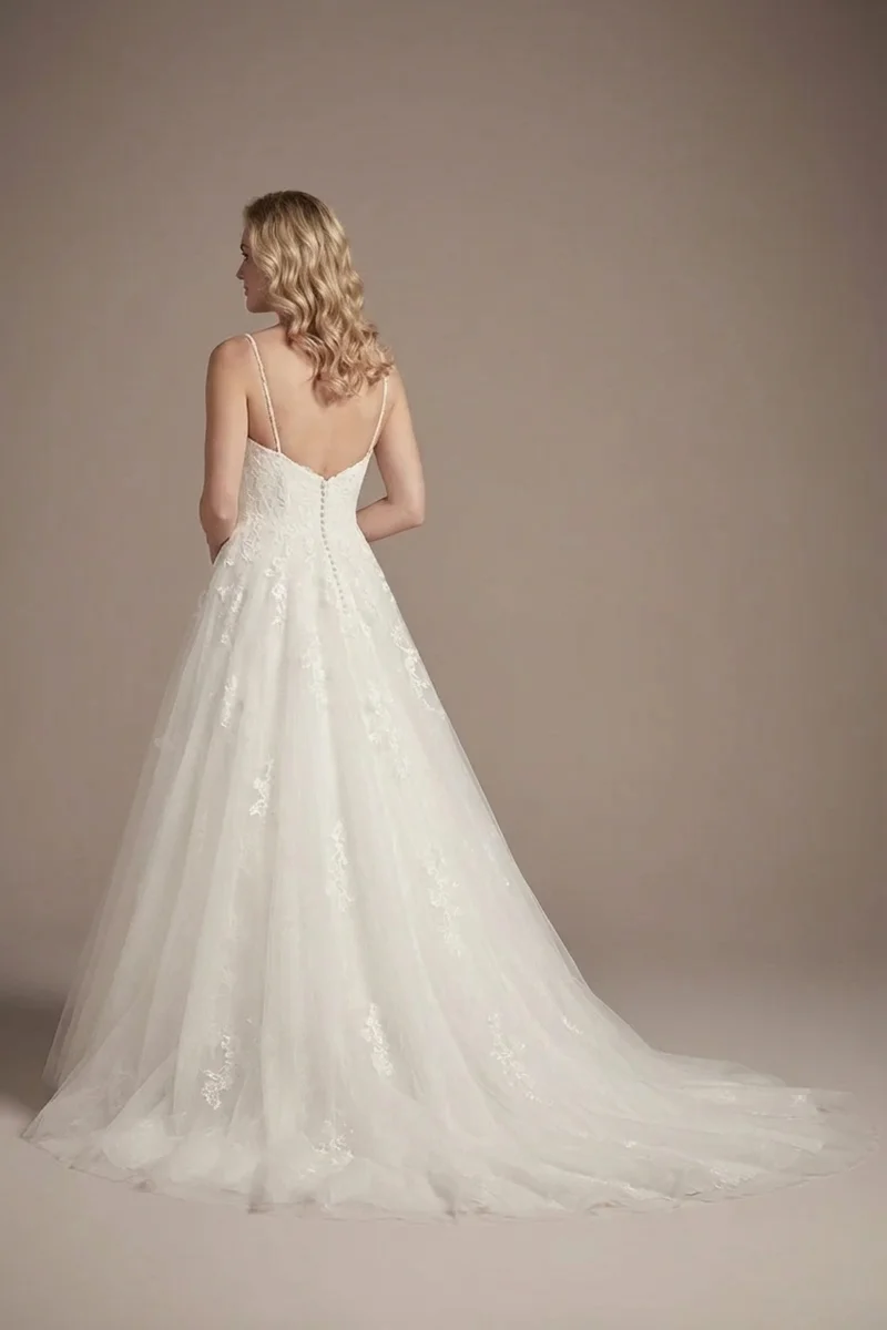 Evangeline Tulle Spaghetti Strap Princess Gown - 2