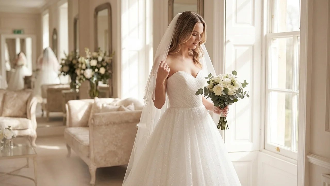 Astrid Glitzer-Tüll Ballkleid Brautkleid - 5