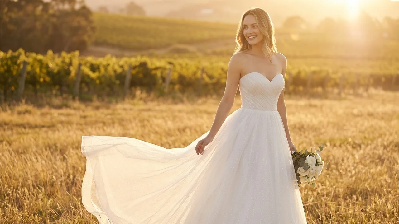 Astrid Glitzer-Tüll Ballkleid Brautkleid - 6