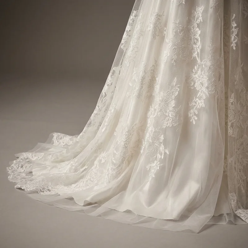 Rosalie Spitzen Wadenlang Brautkleid - 4