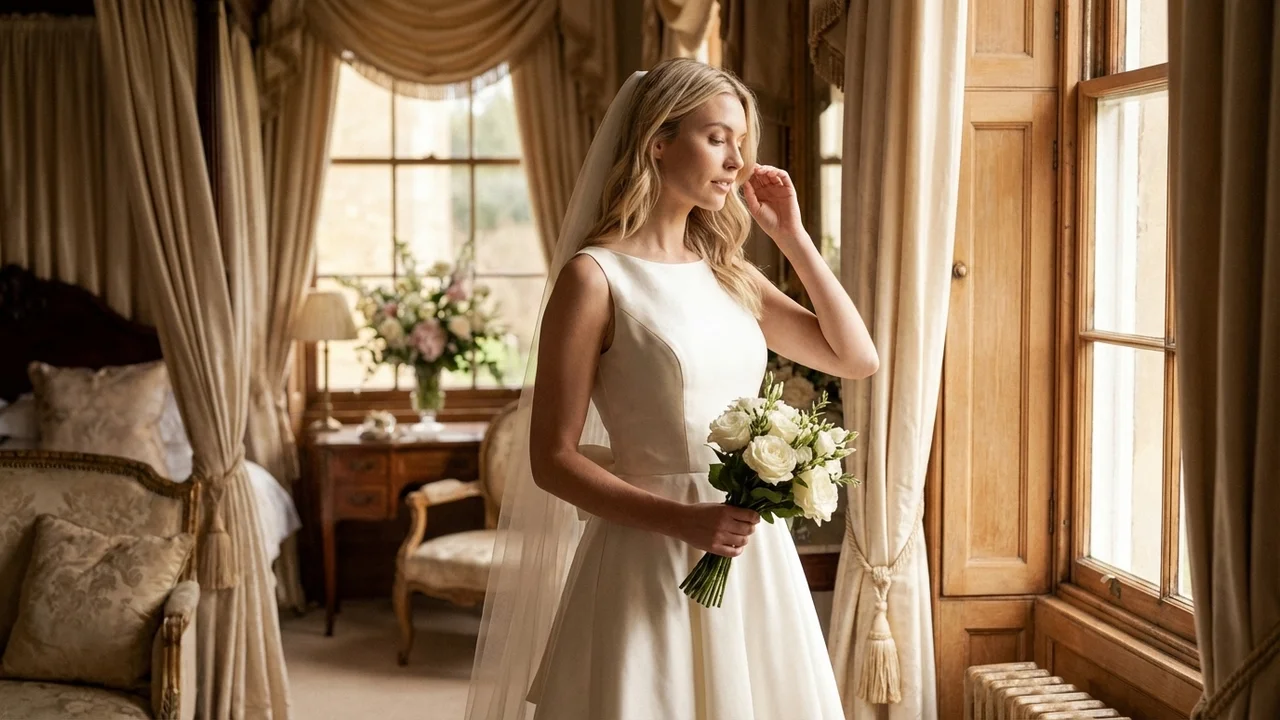 Margot Satin Wadenlanges Kleid mit Schleifendetail - 5