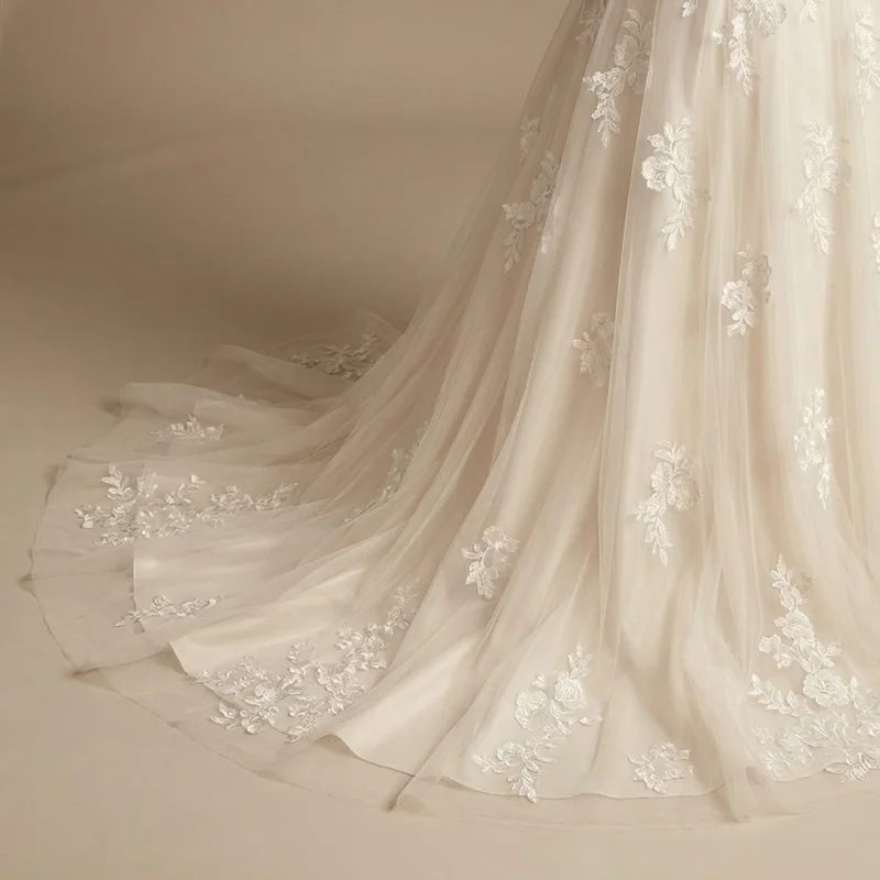 Eloise Floral Tulle Tea Length Gown - 4