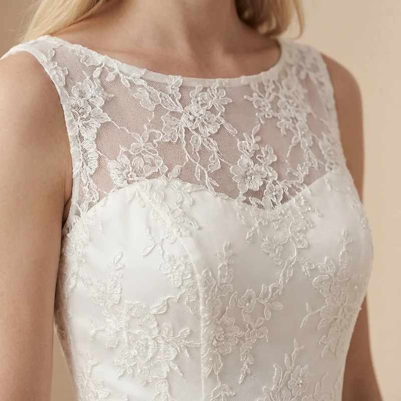 Lace Tea-Length Wedding Dress Under $200 - 3