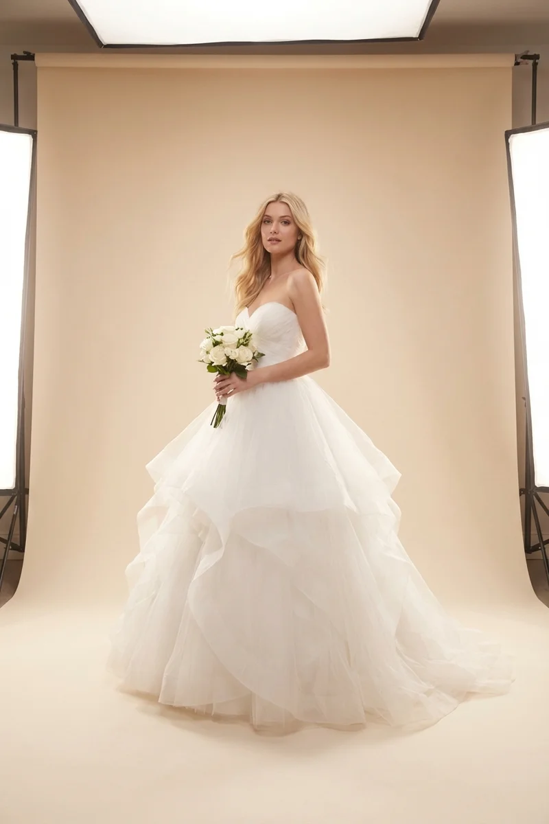 Vivienne Tulle Ball Gown Wedding Dress Under £500 - 1