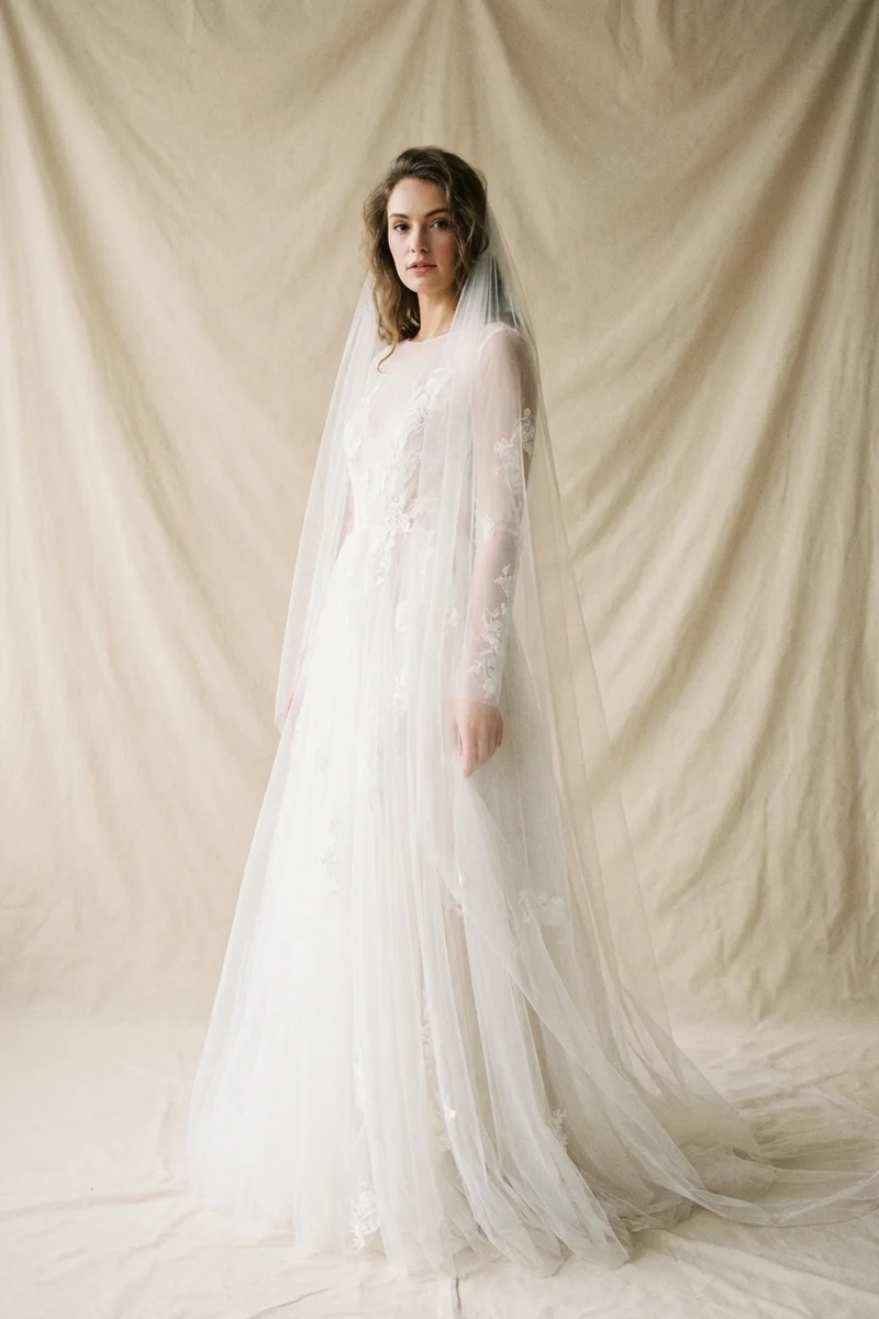 Kathedralenlanger Brautschleier aus Tüll - 1