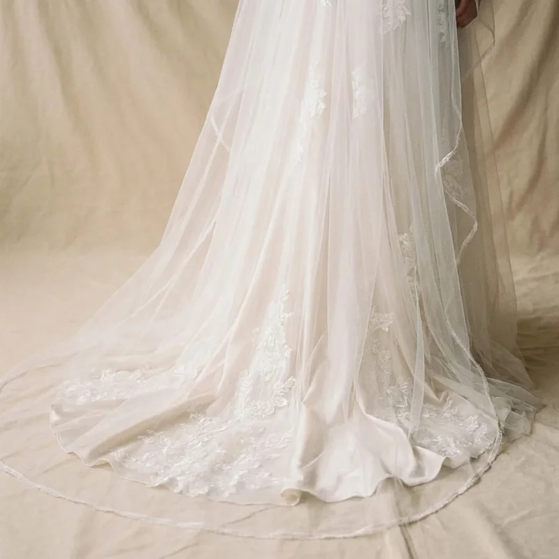 Voile de Mariée Cathédrale en Tulle - 4