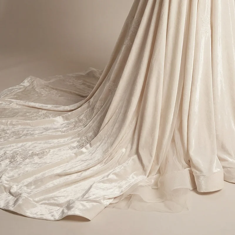 Isolde Samt-Ballkleid mit langen Ärmeln - 4