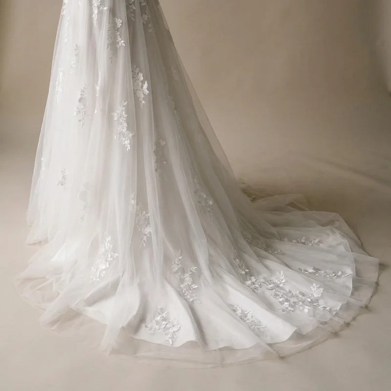 Aurora Applikationen A-Linie Brautkleid - 4