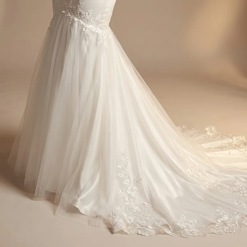 Celeste Appliqué Mermaid Wedding Dress - 4