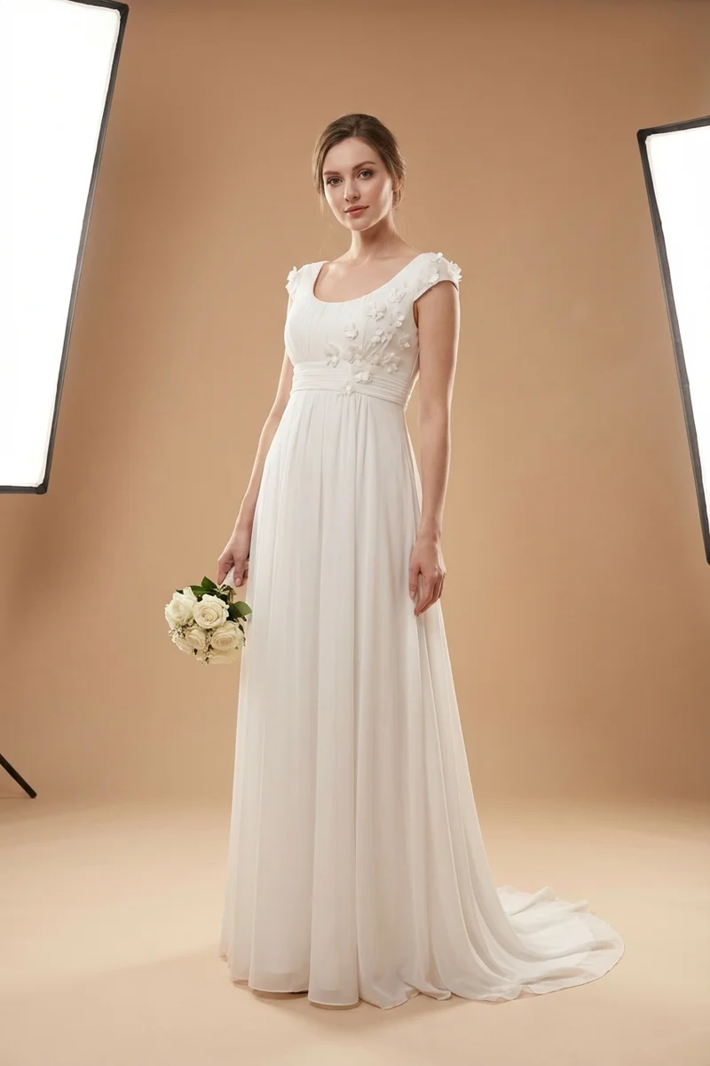 Dahlia Applikationen Empire-Taille Brautkleid - 1
