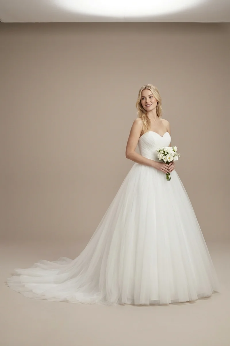 Eleanor Classic Tulle Ball Gown Wedding Dress - 1
