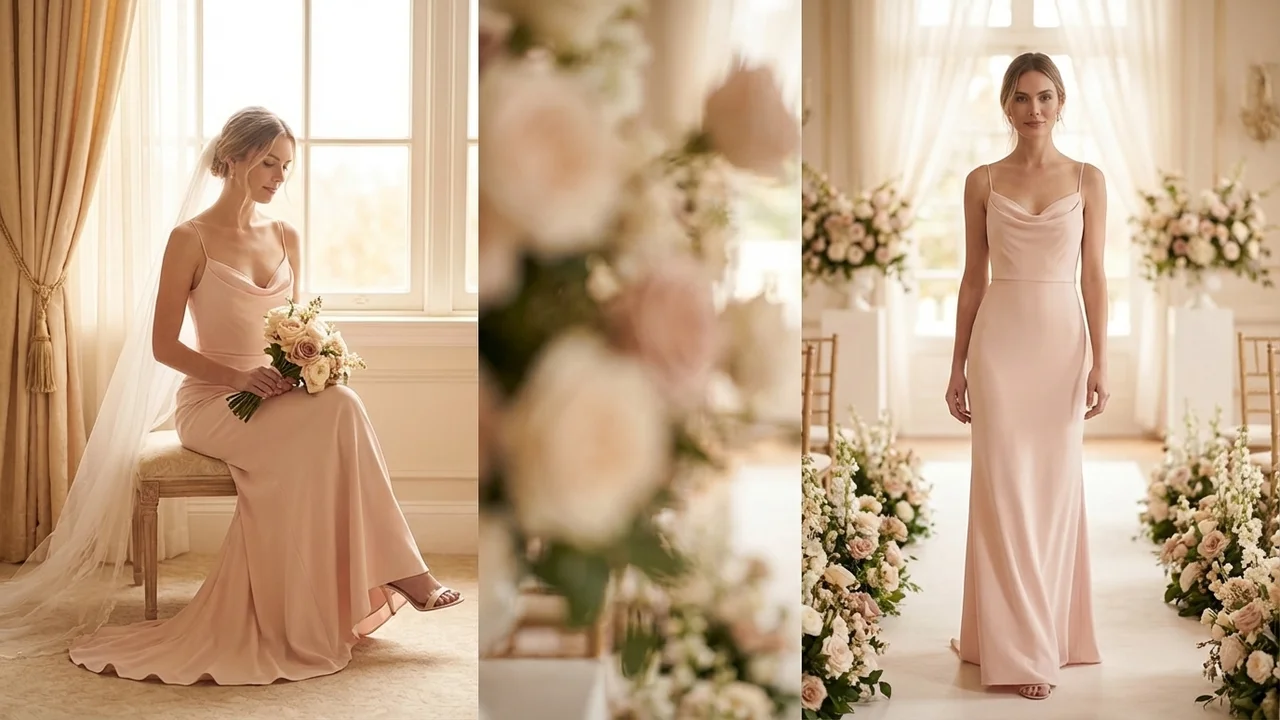 Seraphina Blush Sheath Wedding Dress - 5