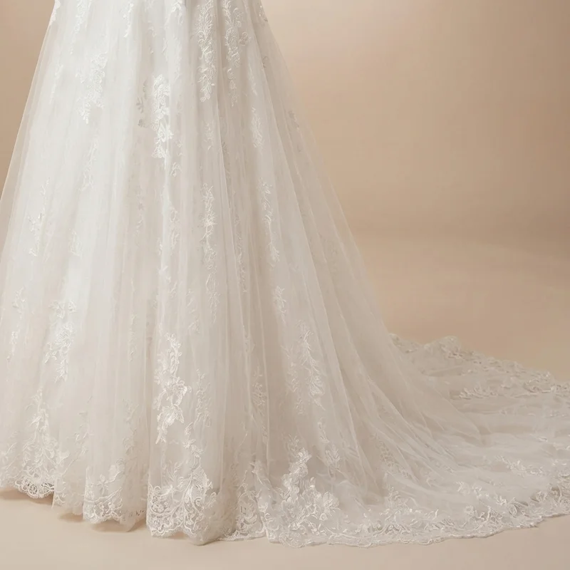 Valentina Lace-Up Corset Back Wedding Dress - 4