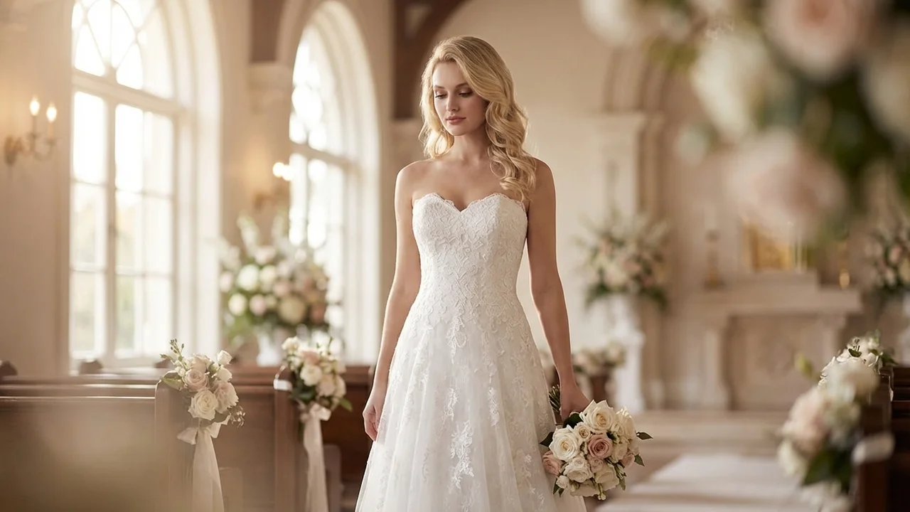 Valentina Lace-Up Corset Back Wedding Dress - 5